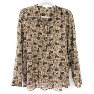ISABEL MARANT Maria Top Beige Floral Long Sleeves Cotton
